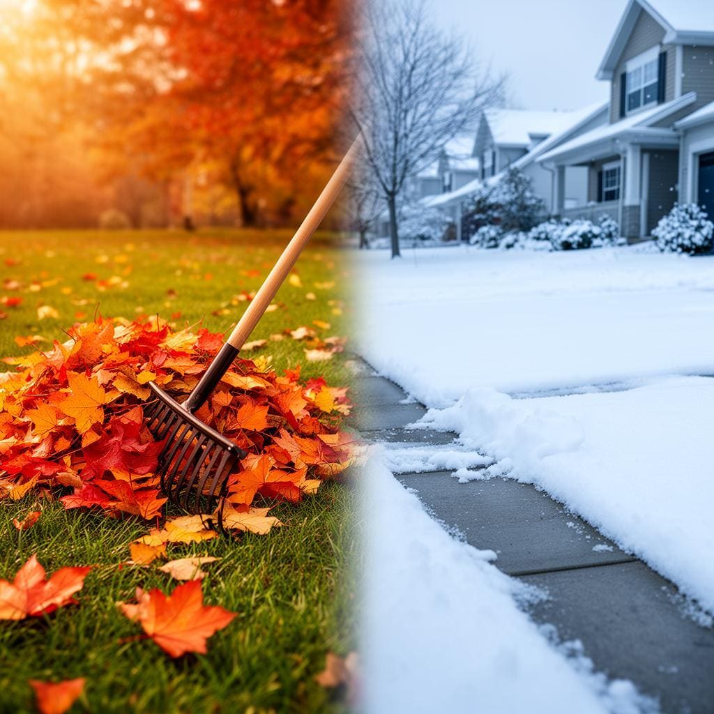 Cleared yard during a fall leaf cleanup ahead of Utah winter